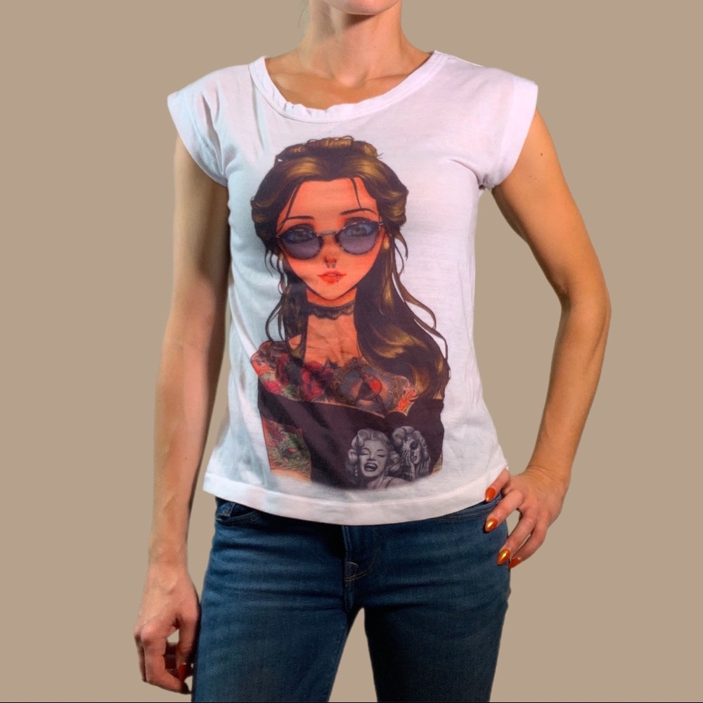 Punk Disney Princess Belle tee